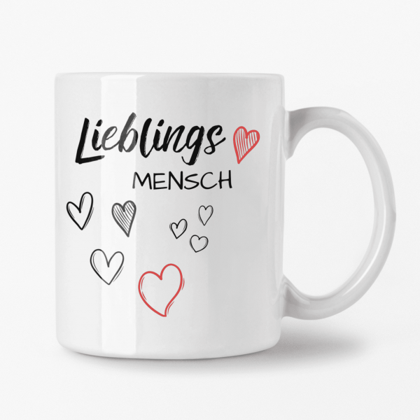 Lieblings Tasse 355ml - Weiß - Herz Mensch