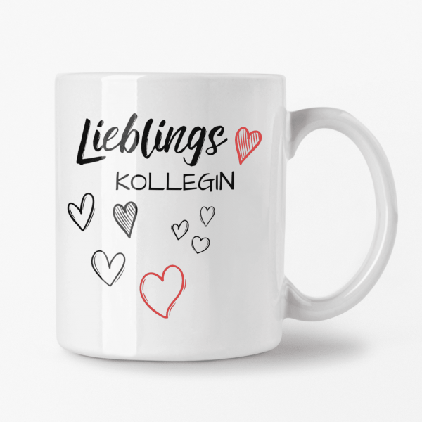 Lieblings Tasse 355ml - Weiß - Herz Kollegin