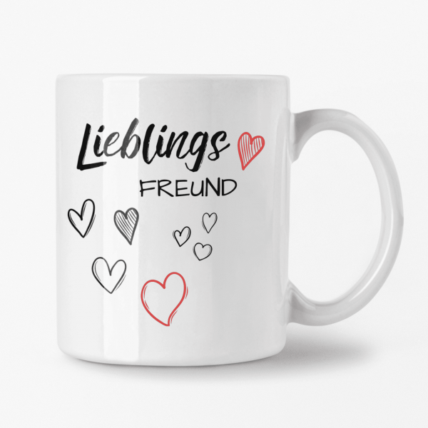 Lieblings Tasse 355ml - Weiß - Herz Freund