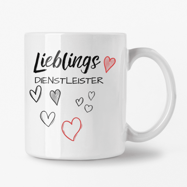 Lieblings Tasse 355ml - Weiß - Herz Dienstleister