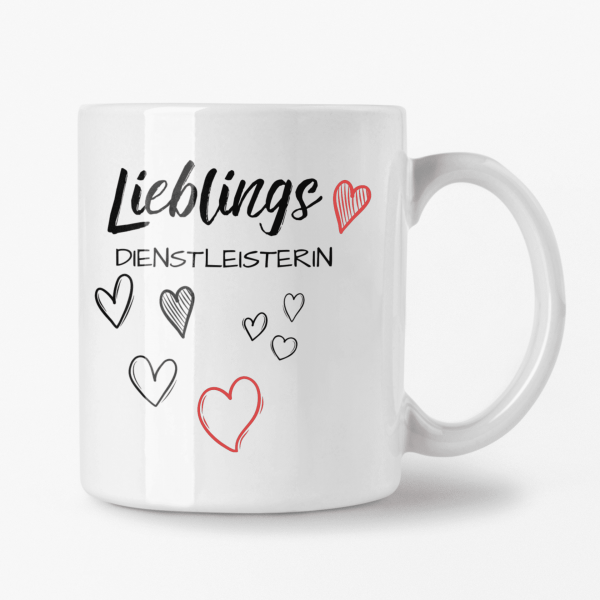 Lieblings Tasse 355ml - Weiß - Herz Dienstleisterin