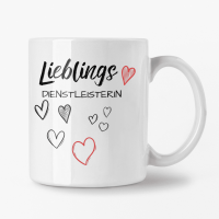 Lieblings Tasse 355ml - Weiß - Herz Dienstleisterin