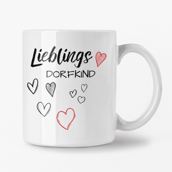 Lieblings Tasse 355ml - Weiß - Herz Dorfkind